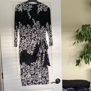 INC International Concepts Elegant Black and White Floral Dress